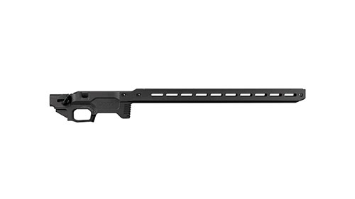 MDT ACC Elite Chassis erbjuder oöverträffad stabilitet, precision och ergonomi för tävlingar, med justerbar SRS-X Elite buttstock och perfekt balans.